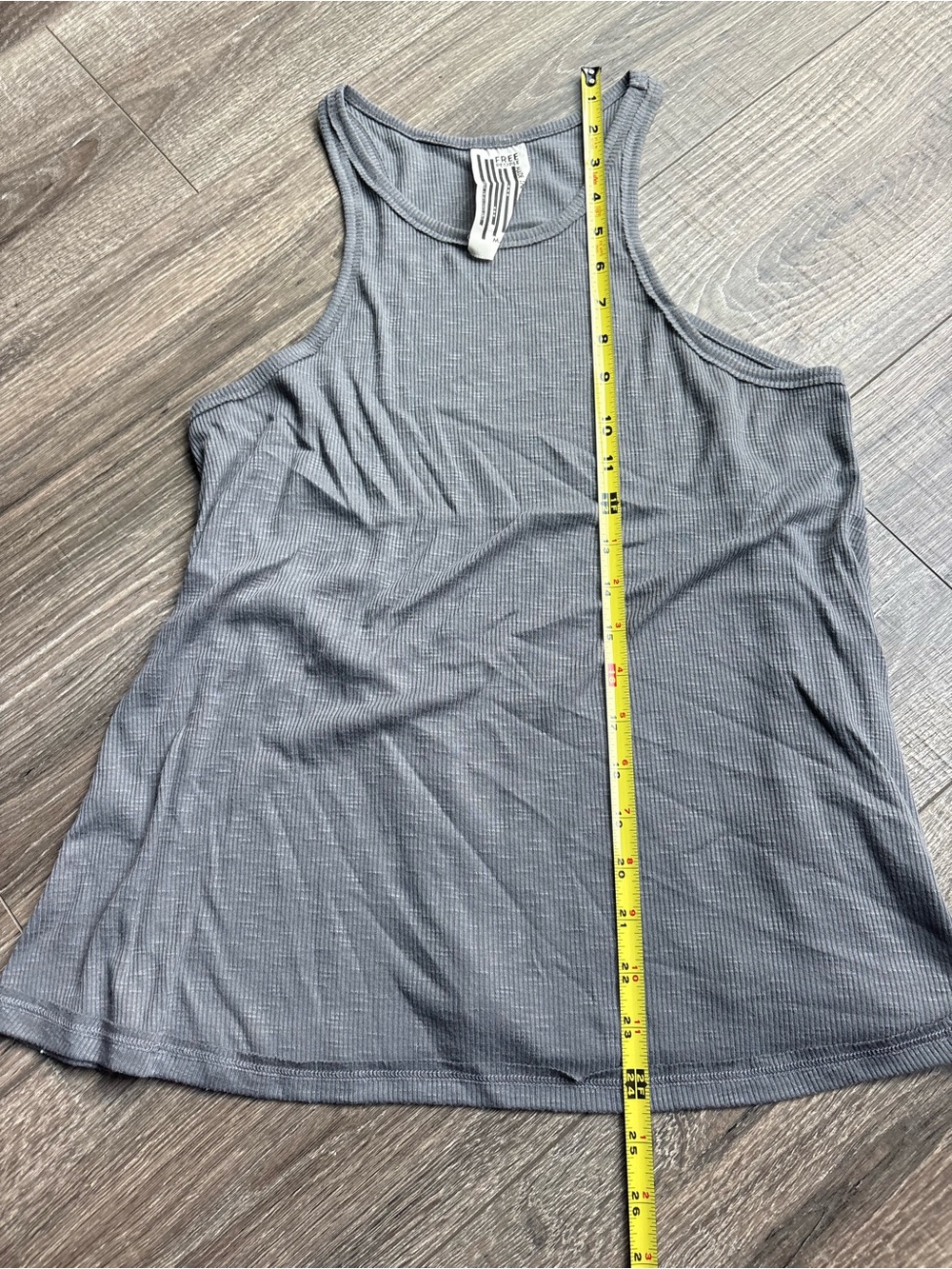 Free People Ribbed Racerback Tank Top - Steel Gray - Picture 6 of 7